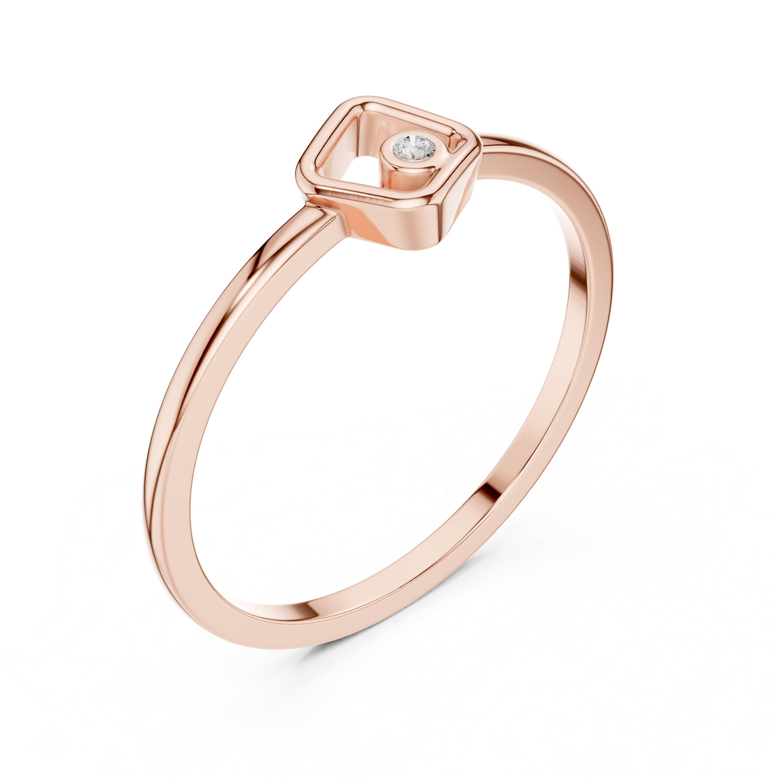 Gold Ring DDLR-740, Rose Gold, view 2