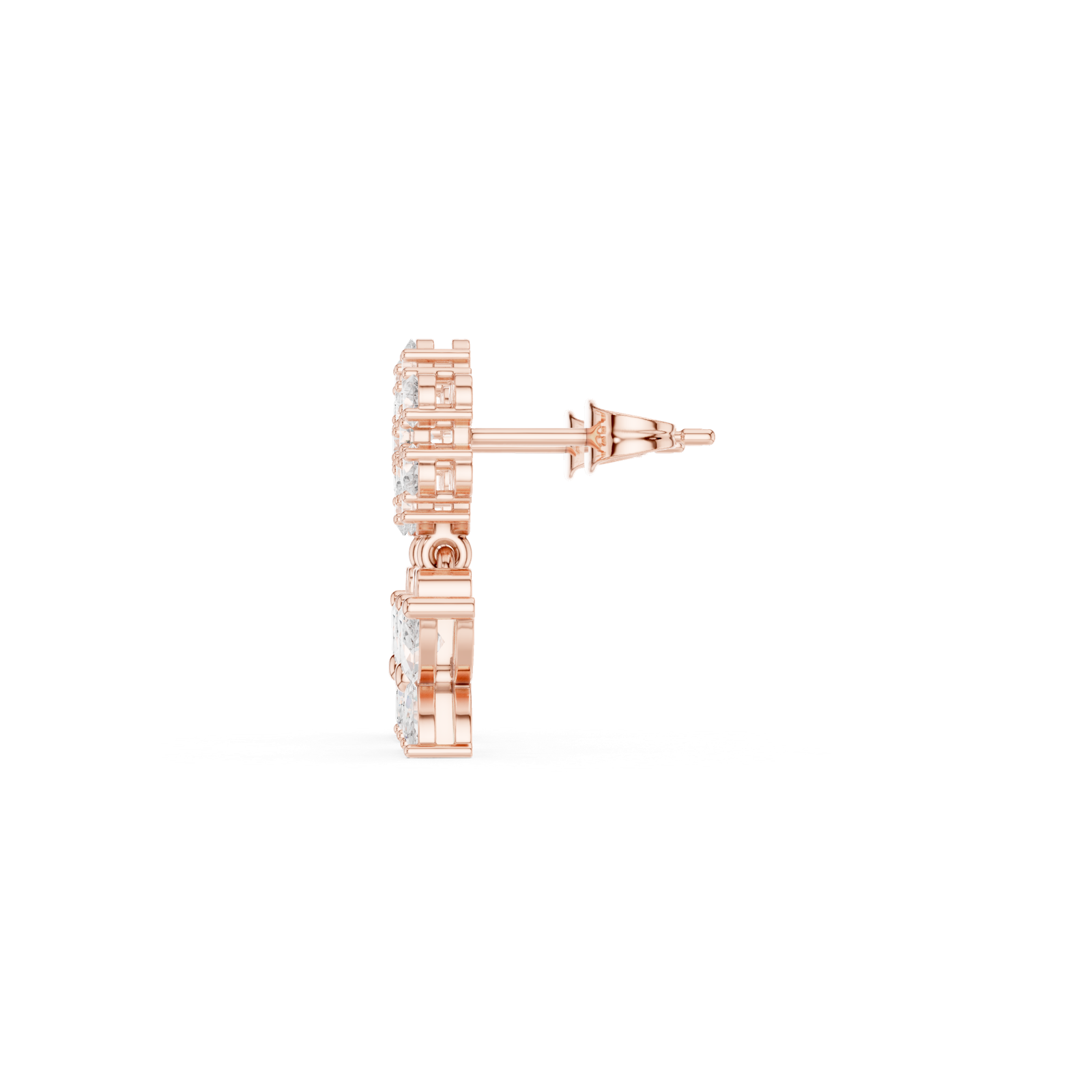 Gold Earrings AOMER, Rose Gold, view 3