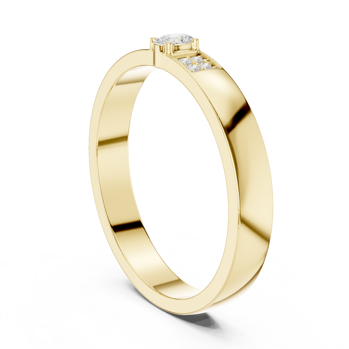 14K Solid Gold Lab Diamond Solitaire Ring, Yellow Gold, view 1