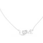 14K Solid Gold Lab Diamond Pendant Necklace, White Gold, view 1