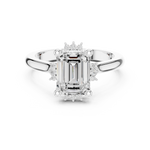 Gold Jewelry L35-123, Emerald center stone, White Gold, view 4
