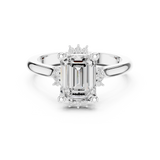 Gold Jewelry L35-123, Emerald center stone, White Gold, view 4