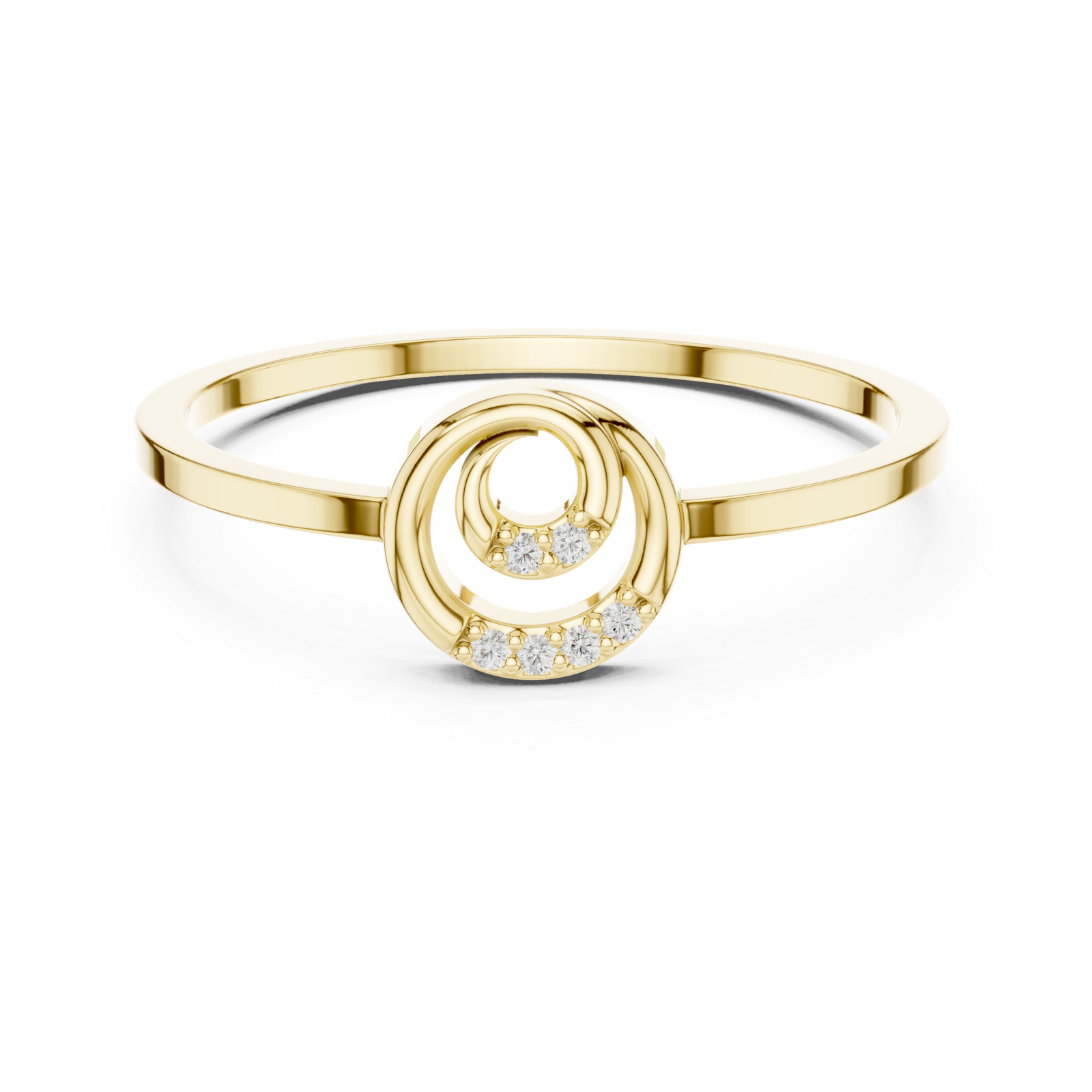 Gold Ring DDLR-686, Yellow Gold, view 4