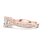 Gold Ring DDLR-257, Asscher center stone, Rose Gold, view 3