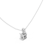 Gold Jewelry DDPO-009, Princess center stone, White Gold, view 2