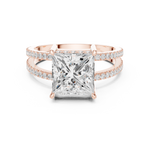 Gold Jewelry L36-13, Princess center stone, Rose Gold, view 4