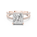 Gold Jewelry L36-13, Princess center stone, Rose Gold, view 4