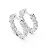 Gold Earrings GER-0372, White Gold, view 2