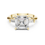 Gold Jewelry, Asscher center stone, Yellow Gold, view 4