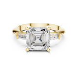 Gold Jewelry, Asscher center stone, Yellow Gold, view 4