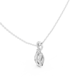 Gold Jewelry DDPO-009, Marquise center stone, White Gold, view 2