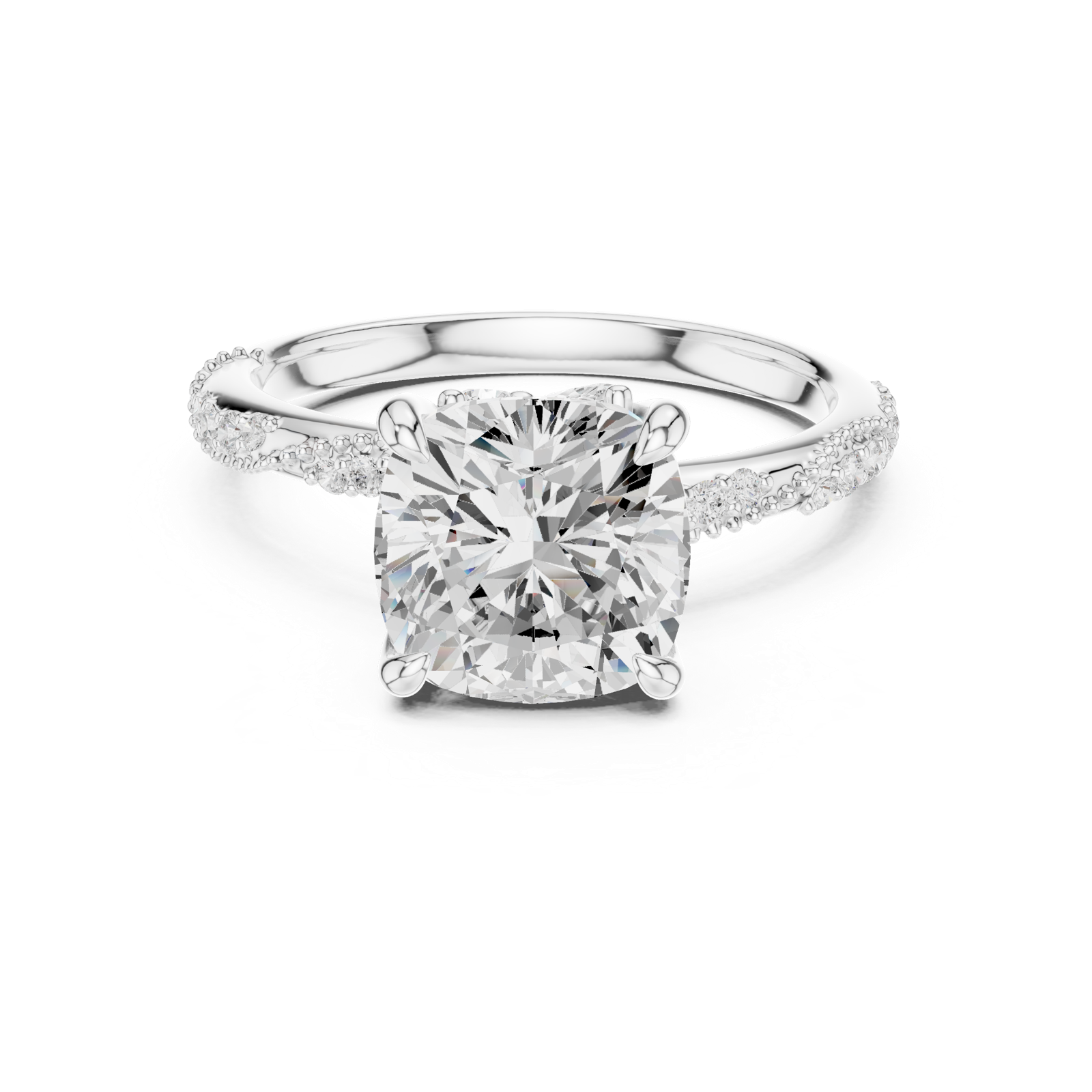 Gold Ring DDLR-962, White Gold, view 4