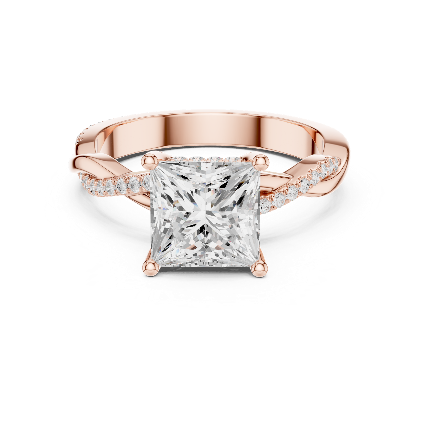Gold Ring DDLR-883, Rose Gold, view 4
