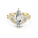 Gold Ring DDLR-440, Marquise center stone, Yellow Gold, view 4