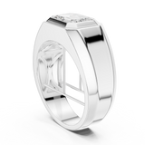 Gold Men's Ring GGR-0015, White Gold, view 1
