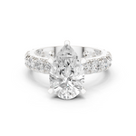 Gold Jewelry L35-63, Pear center stone, White Gold