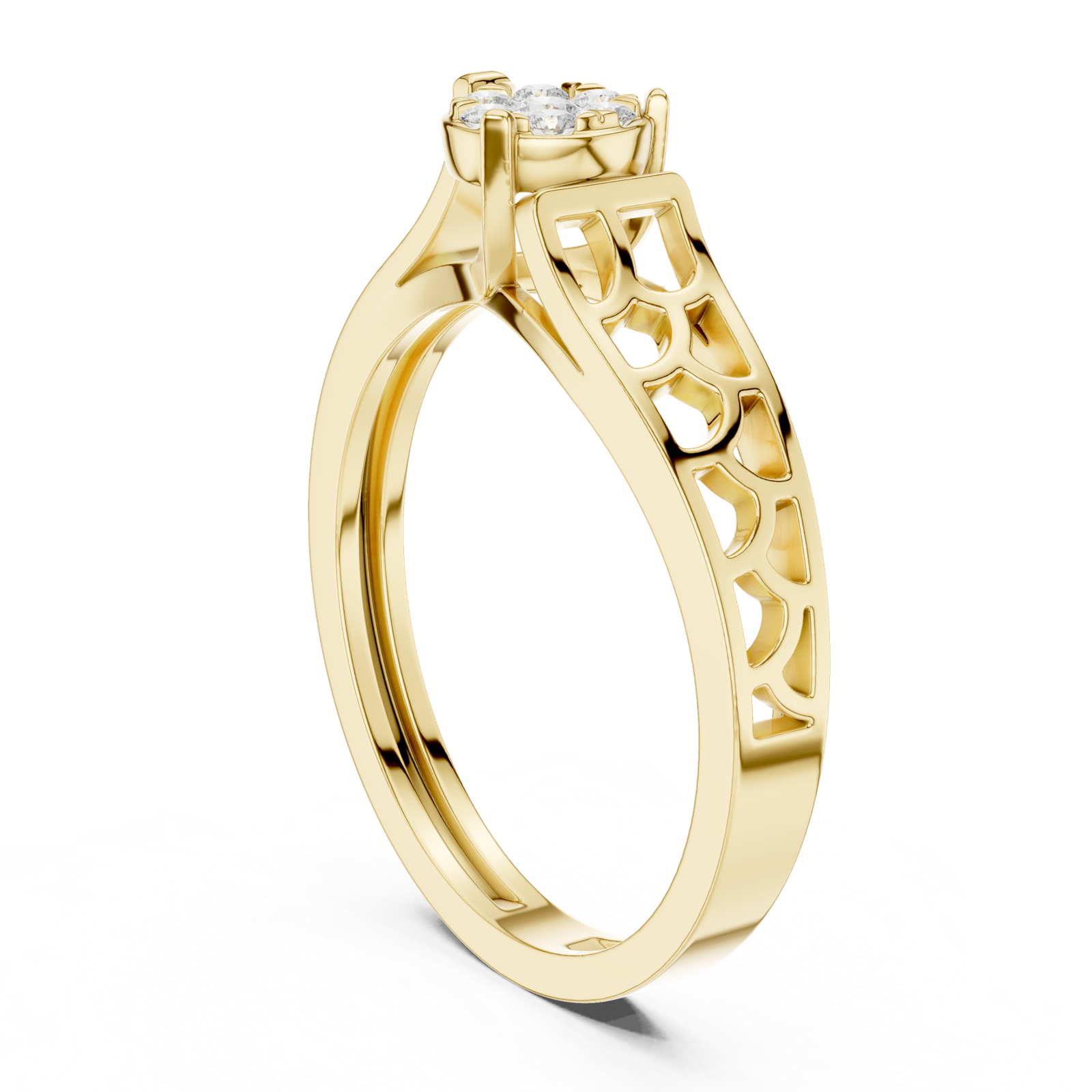 Gold Ring DDLR-824, Yellow Gold, view 1