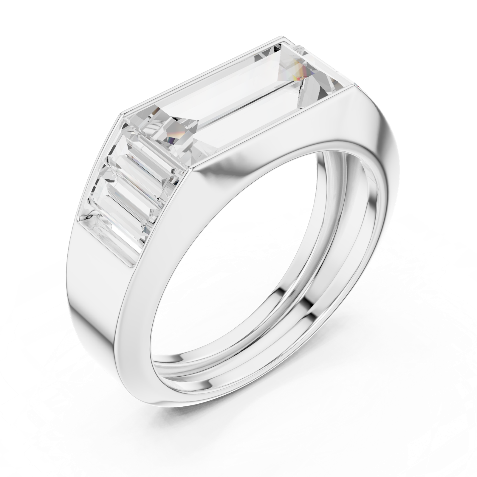 Gold Ring SBMR(37), White Gold, view 2