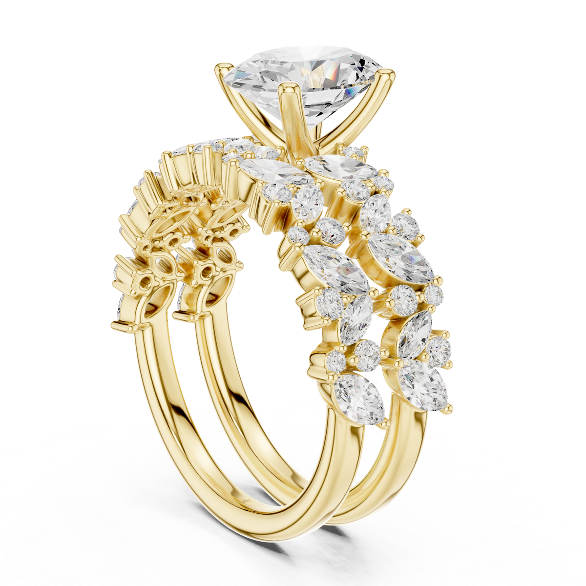14K Solid Gold Lab Diamond Solitaire Ring, Yellow Gold, view 1