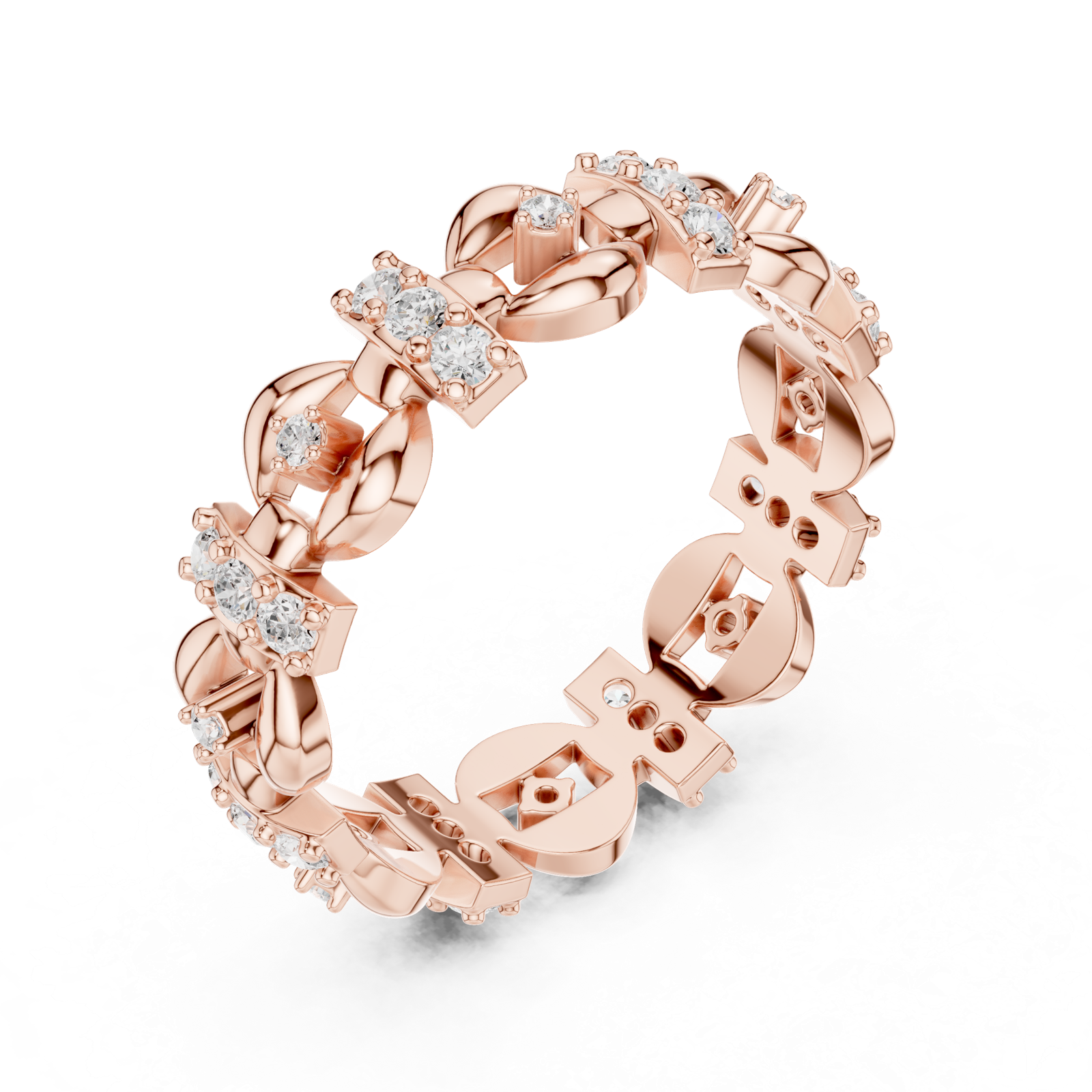 Gold Ring R33, Rose Gold, view 2
