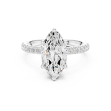 Gold Ring DDLR-161, Marquise center stone, White Gold, view 4