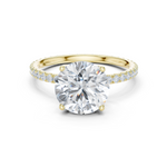 Gold Jewelry L36-16, Round center stone, Yellow Gold