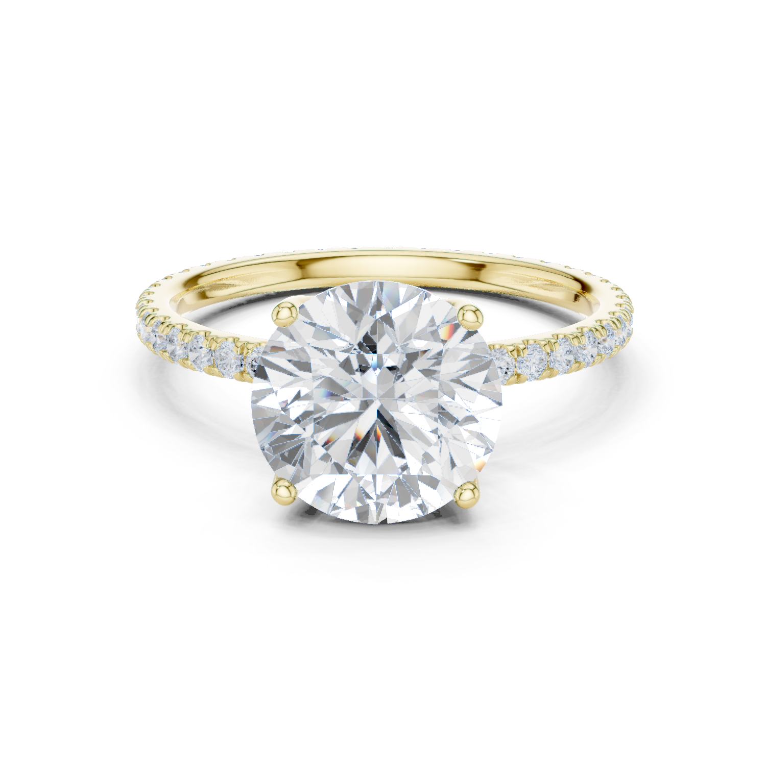 Gold Jewelry L36-16, Round center stone, Yellow Gold