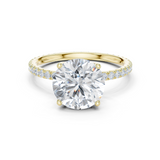 Gold Jewelry L36-16, Round center stone, Yellow Gold