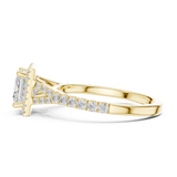 Gold Ring DDLR-043, Princess center stone, Yellow Gold, view 3
