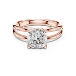 Gold Jewelry L36-9, Cushion center stone, Rose Gold, view 4