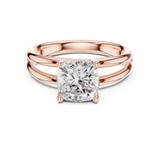 Gold Jewelry L36-9, Cushion center stone, Rose Gold, view 4