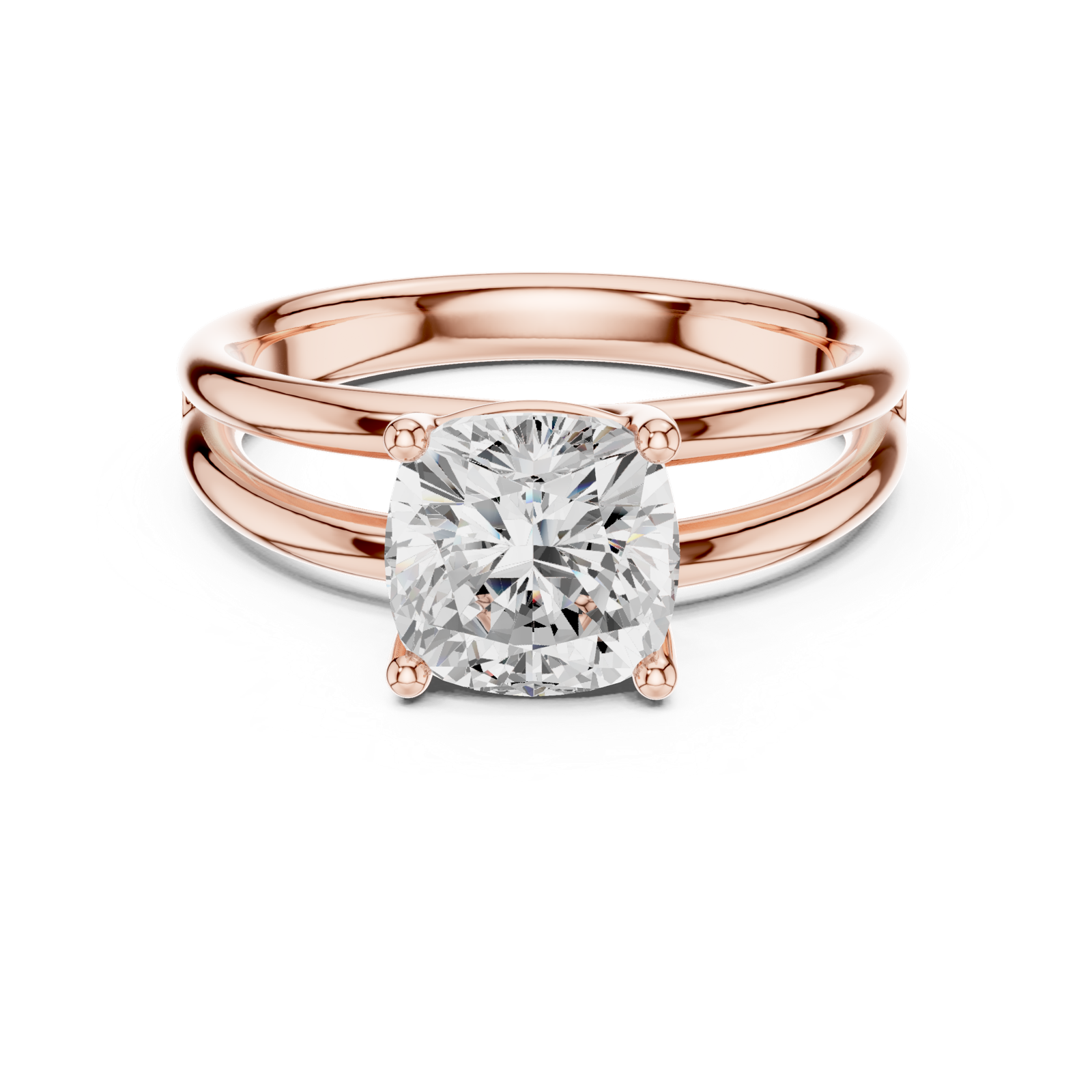 Gold Jewelry L36-9, Cushion center stone, Rose Gold, view 4