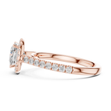 Gold Ring DDLR-118, Cushion center stone, Rose Gold, view 3