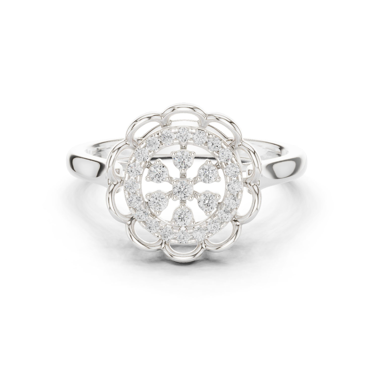 Gold Ring DDLR-786, White Gold