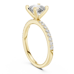 Gold Ring DDLR-040, Cushion center stone, Yellow Gold, view 1