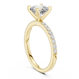 Gold Ring DDLR-040, Cushion center stone, Yellow Gold, view 1
