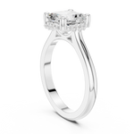Gold Jewelry, Asscher center stone, White Gold, view 1