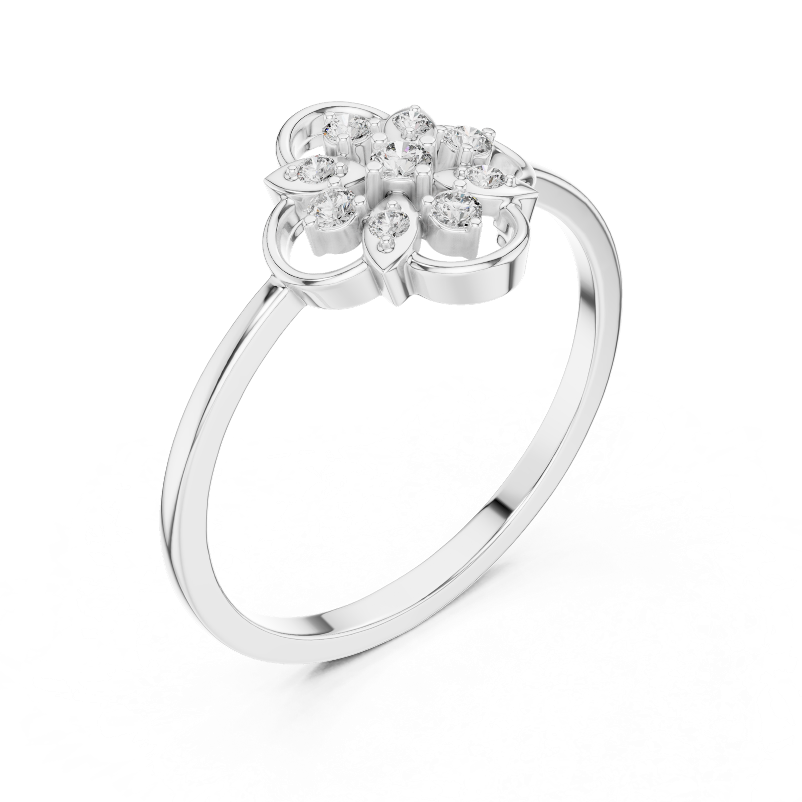 Gold Ring DR-6280, White Gold, view 2