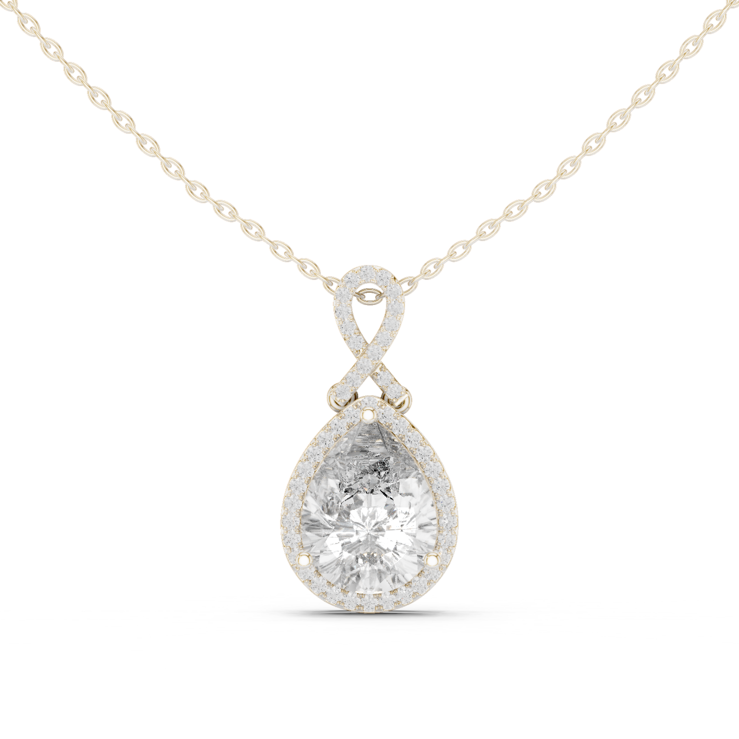 Gold Pendant GPD-0014, White Gold