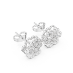 Gold Earrings AGDER-307, White Gold, view 2