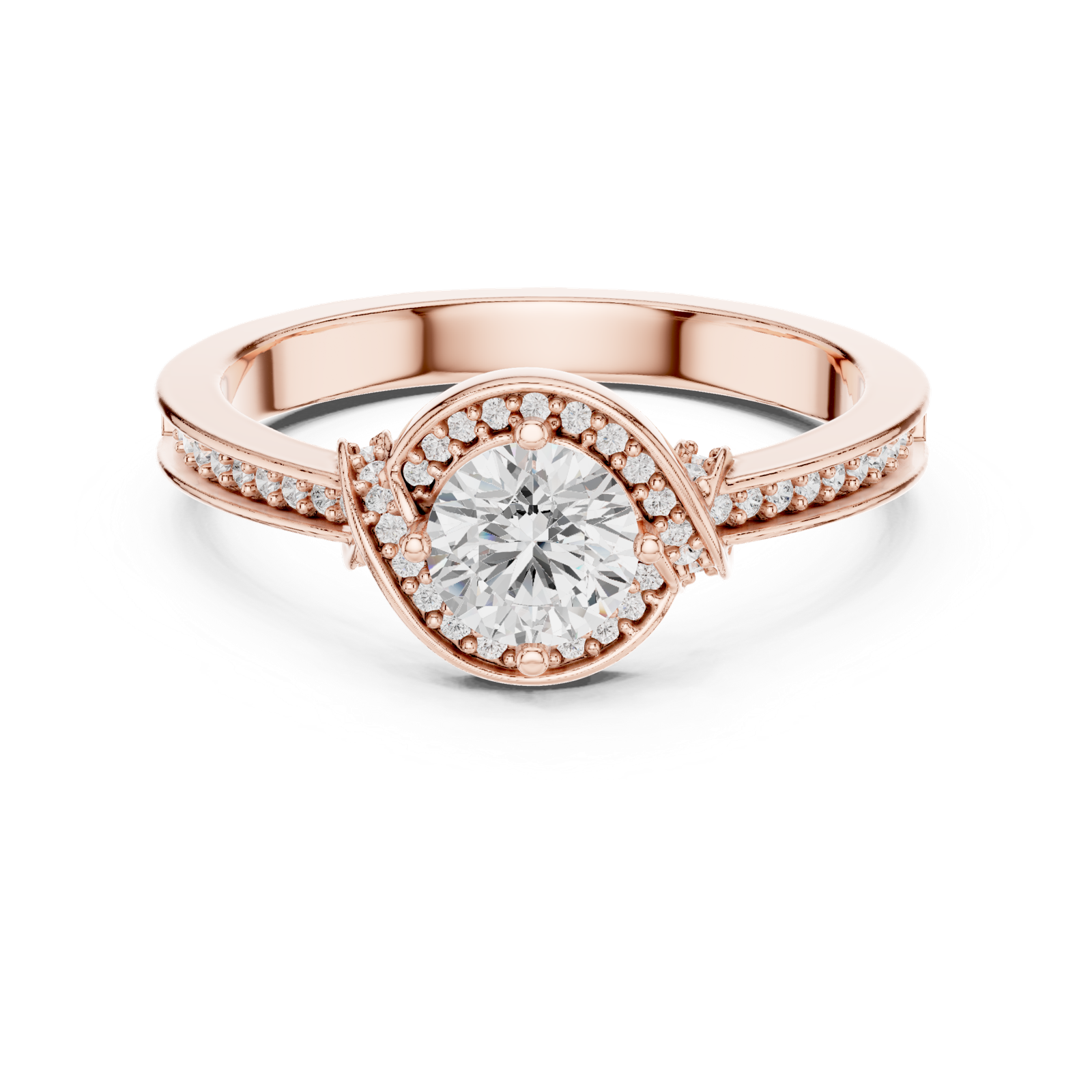 Gold Ring LR-0332, Rose Gold, view 4