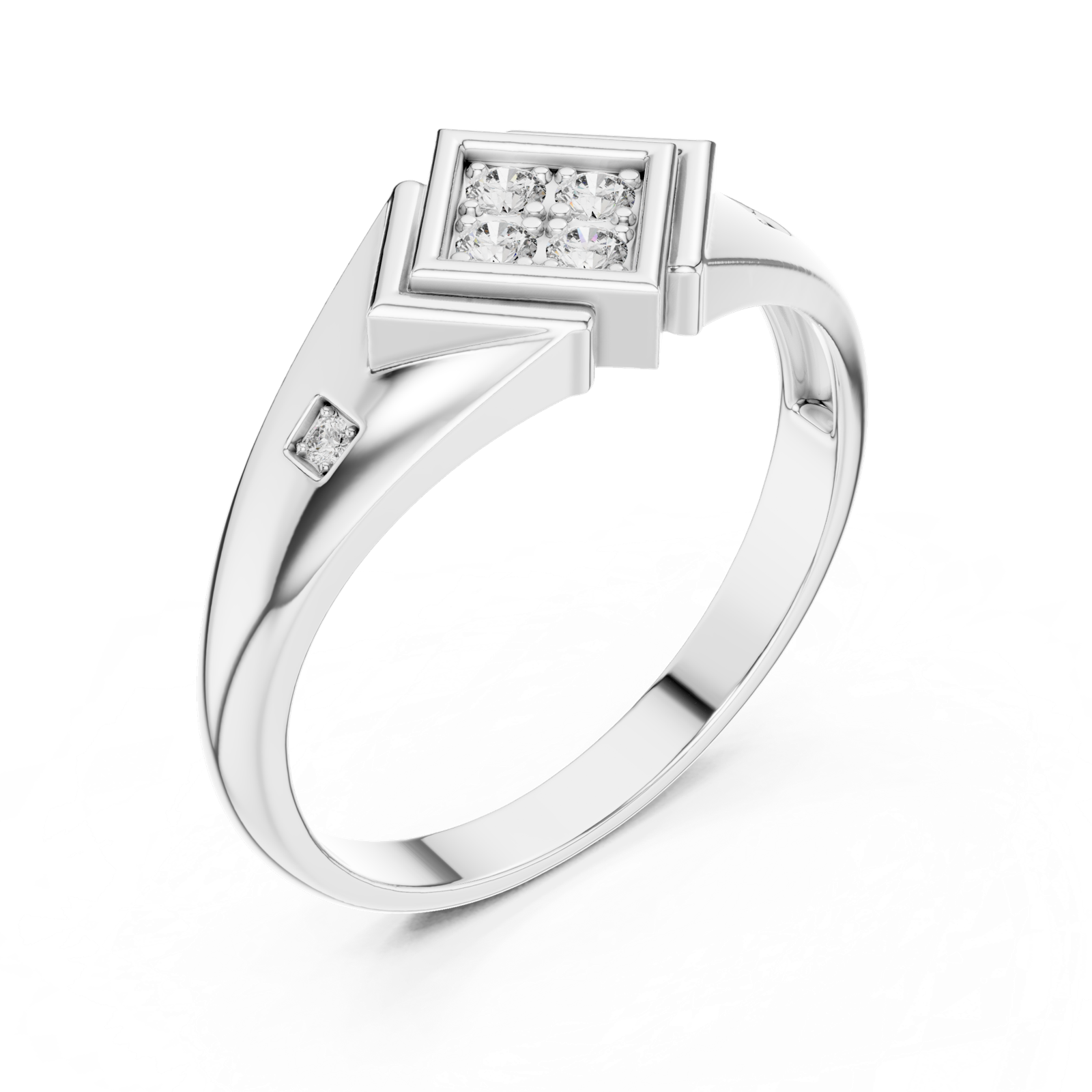 Gold Ring DR-6290, White Gold, view 2