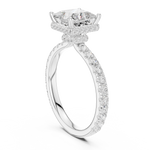 Gold Ring DDLR-165, Princess center stone, White Gold, view 1