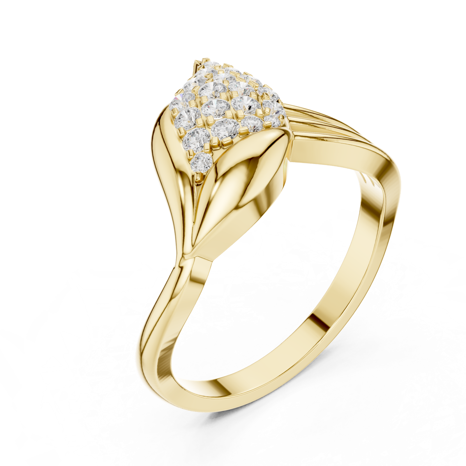 Gold Ring DDLR-664, Yellow Gold, view 2