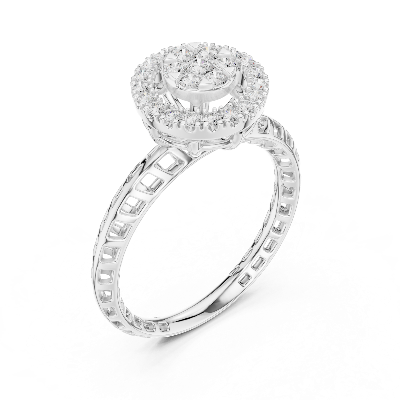 Gold Ring DDLR-754, White Gold, view 2