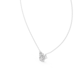 14K Solid Gold Lab Diamond Pendant Necklace, White Gold, view 2
