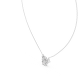 14K Solid Gold Lab Diamond Pendant Necklace, White Gold, view 2