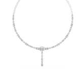 14K Solid Gold Lab Diamond Tennis Necklace, White Gold, view 2