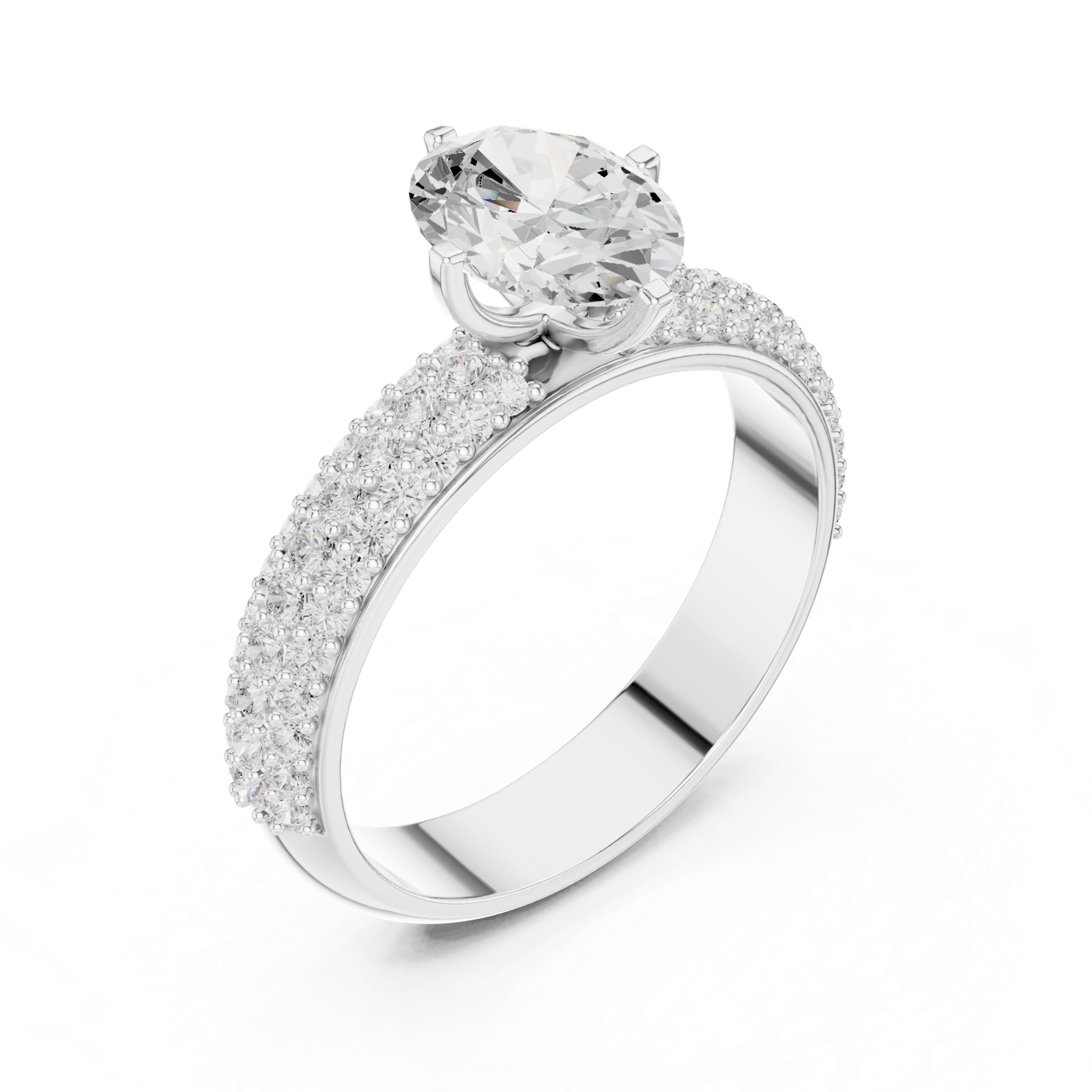 Gold Ring DDLR-1051, White Gold, view 2