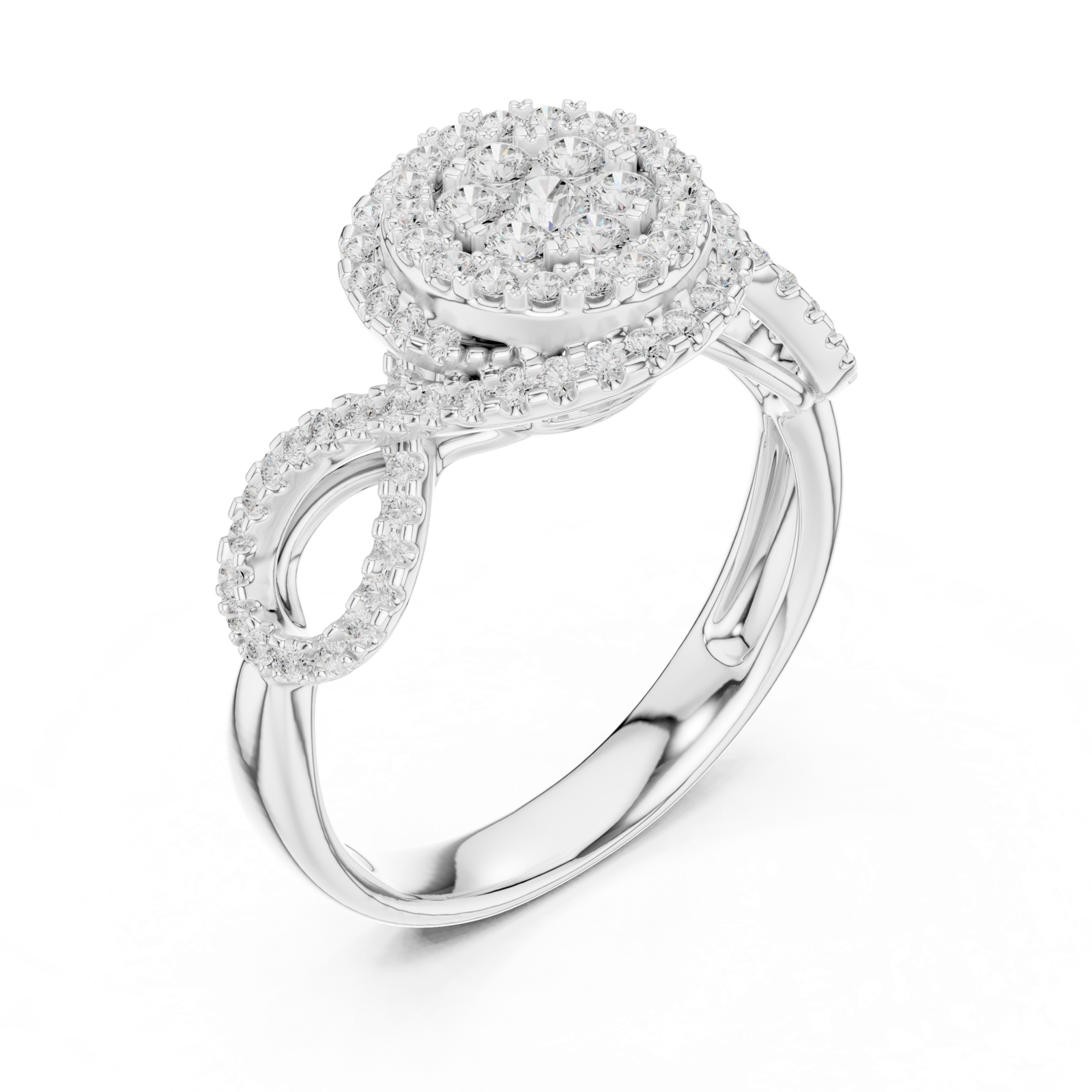 Gold Ring DDLR-757, White Gold, view 2